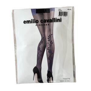 Emilio Cavallini Firenze Black Tights Style 5C98.1.88 Womens Size S / M NEW